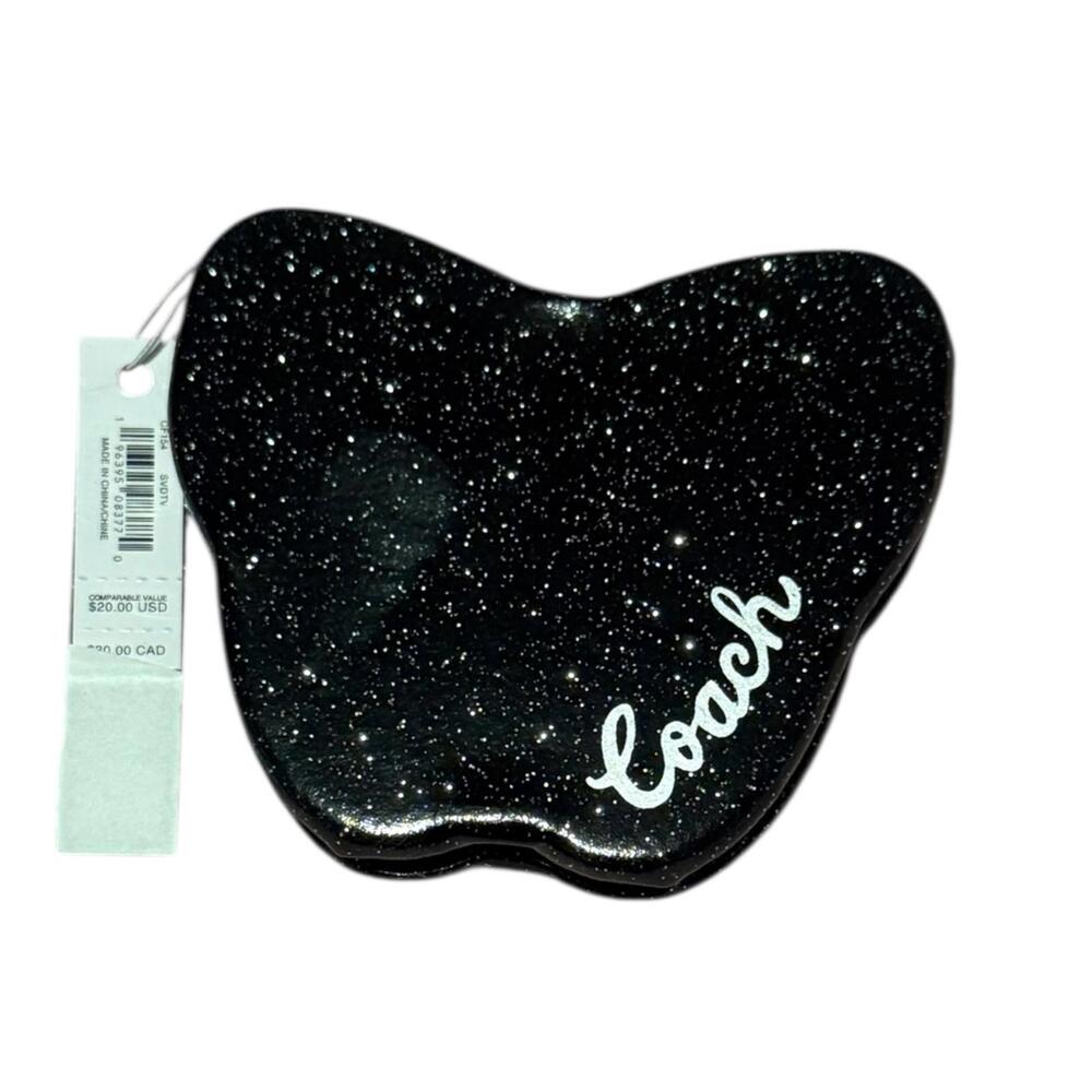 Coach Glitter Butterfly Compact Mirror (Black Sparkle)